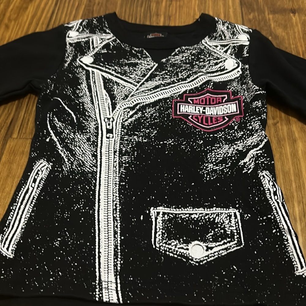 Harley-Davidson Motorcycles 2T Long Sleeve Shirt with Pink Details - Picture 4 of 5